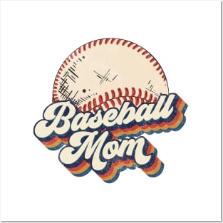 Retro Baseball Mom Mother's Day Posters and Art